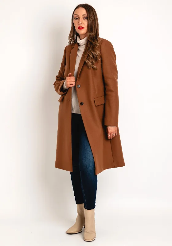 Tommy Hilfiger Classic Wool Blend Coat, Tan