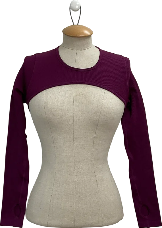 Fashion Nova Purple Ribbed Long Sleeve Over Top UK XS