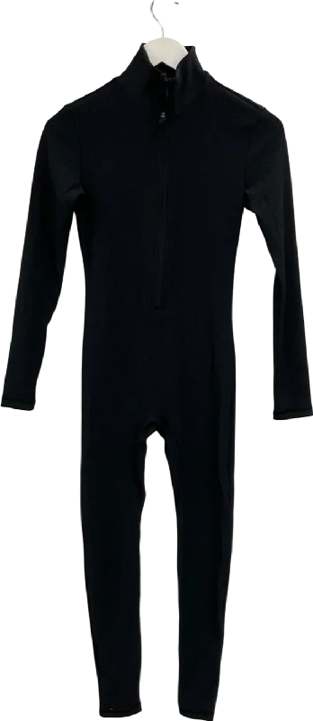 NKD Apparel Black Long Sleeve Ribbed Jumpsuit UK S